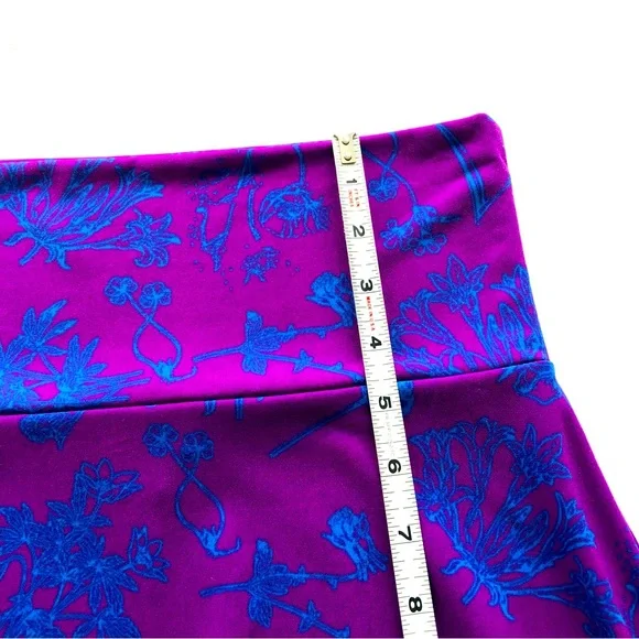 LuLaRoe flare skirt high waist sz. S purple and blue 95 % poly/5% spandex. - Picture 7 of 9